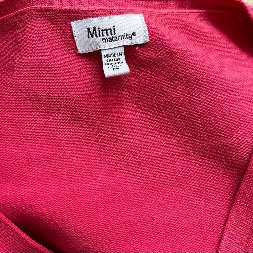 Pink cropped maternity cardigan